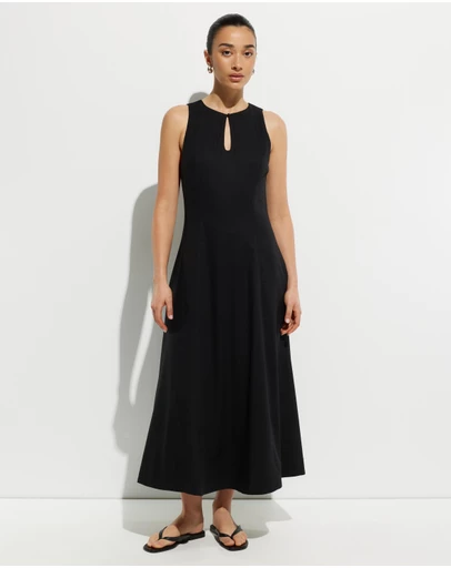 Calli - Heeley Cotton Linen Blend Midi Dress