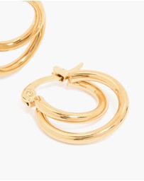Lovisa - Waterproof Gold Plated Stainless Steel Double Classic Hoop Earrings