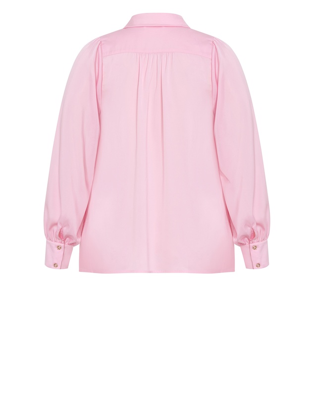 City Chic - Plus size Hadlee Long Sleeve Shirt - dusty pink