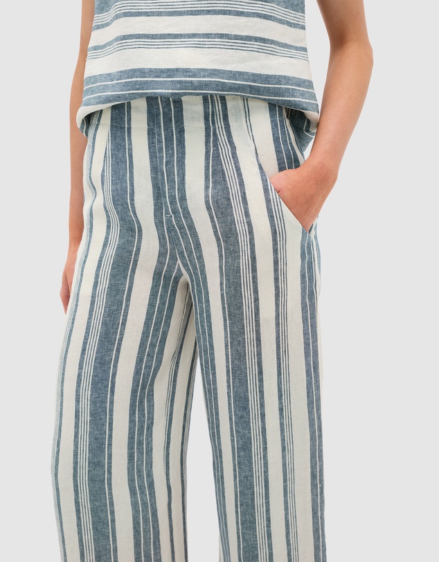 Seed Heritage - Linen Striped Waisted Pant