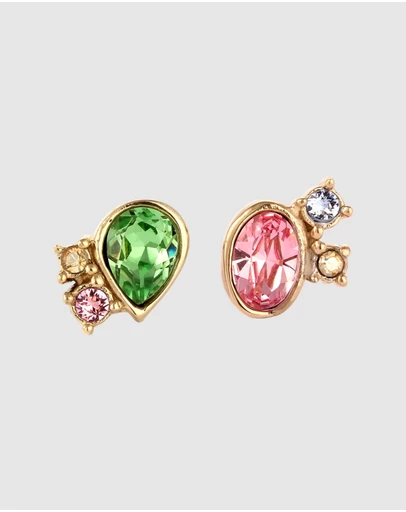 Elli Jewelry - Crystal Symphony Stud Earrings in Gold-Plated 925 Silver