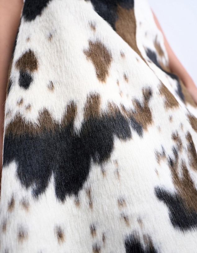 TOPSHOP - Fax Fur Pony Skin A-Line Midi Skirt