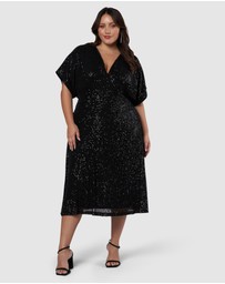 Pink Dusk by Curve Project - Want you Sequin Midi Dress