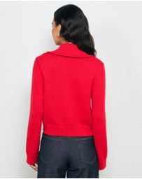 AERE - Lali Organic Cotton Zip Knit Cardigan