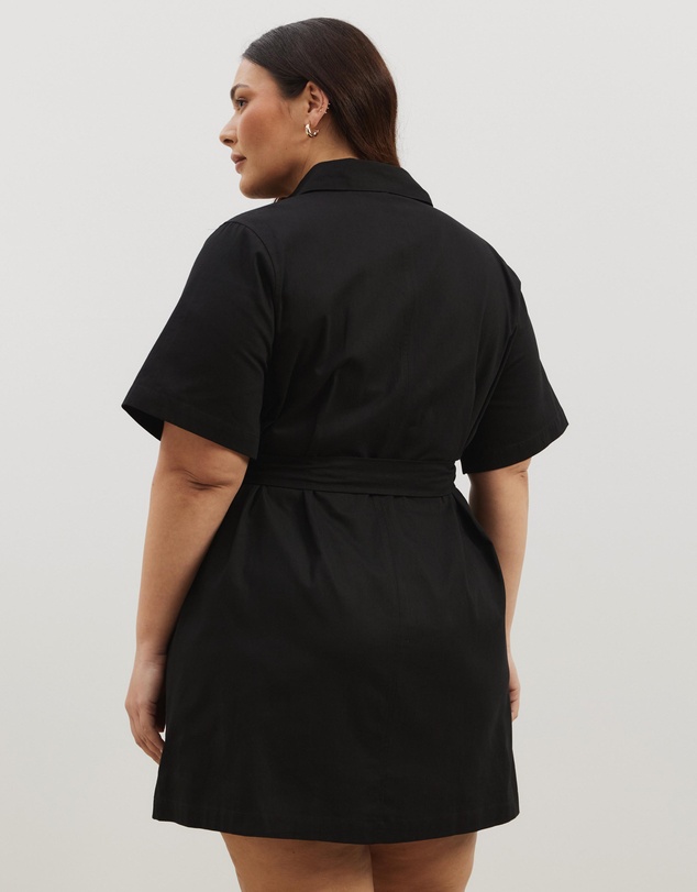 Atmos&Here Curvy - Amy Cotton Drill Mini Shirt Dress