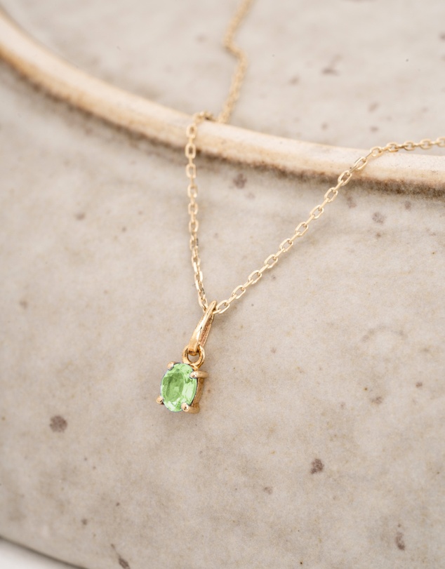 Luna Rae - Solid Gold - Peridot Necklace