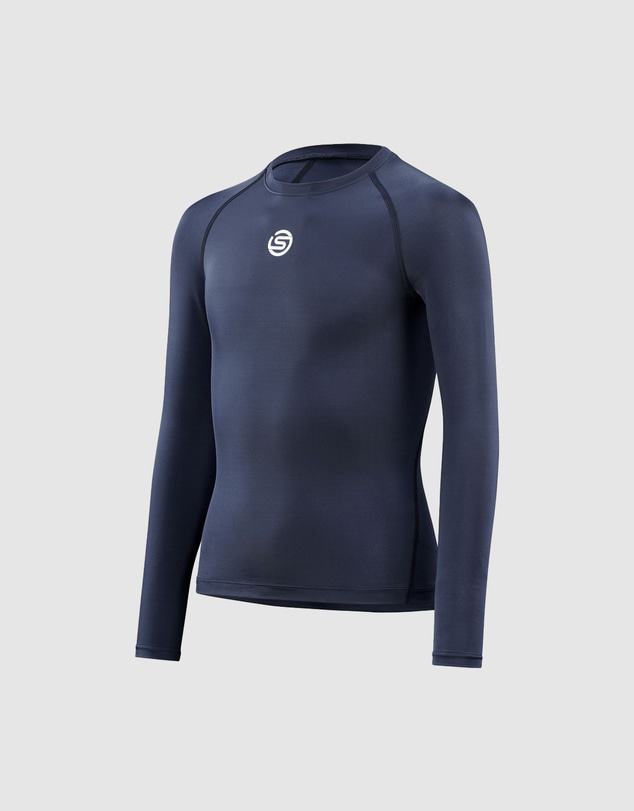 SKINS - Youth Compression Long Sleeve Top - Navy Blue