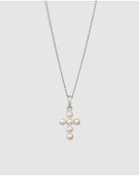 Elli Jewelry - Necklace Cross Pearl Communion 925 Sterling Silver