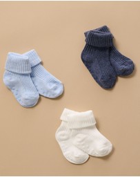 Purebaby - 3 Pack Rib Socks -Kids-Babies