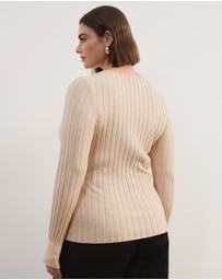 Atmos&Here Curvy - Rumi LS Fitted Rib Knit Top