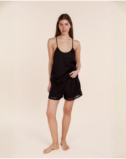 Gingerlilly - Yasmin Cami and Lace Shorts Linen Set