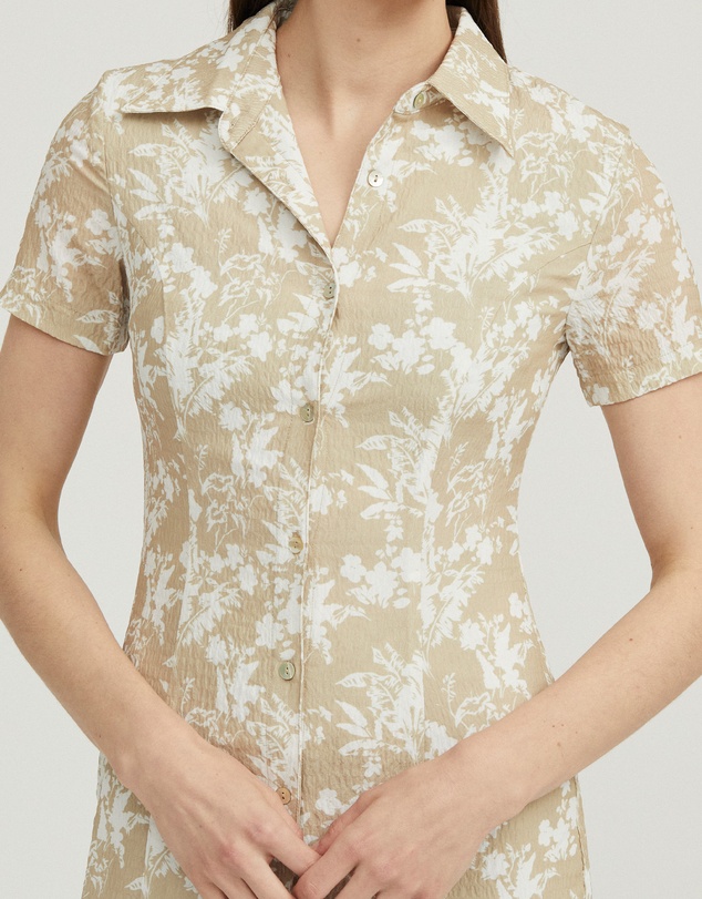 Third Form - Waffle Midi Shirt Dress 