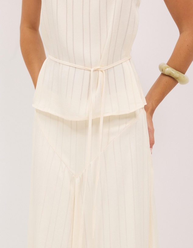 Calli - Sayer Satin Boat Neck Top
