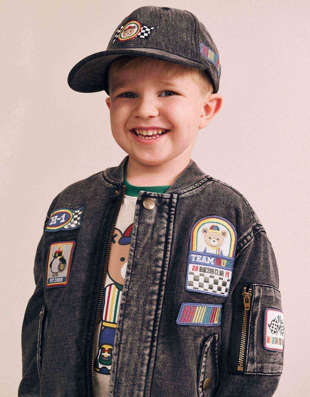 Huxbaby - Knit Denim Patches Jacket - Babies-Kids