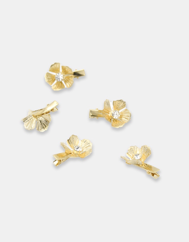 Morgan & Taylor - Floret Hair Clip Set in Gold