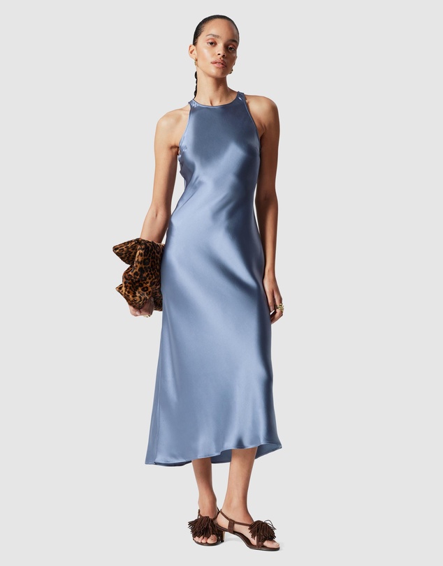 & Other Stories - Sleeveless Satin Midi Dress