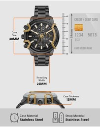 Diesel - Griffed Gun-Metal Chronograph Watch