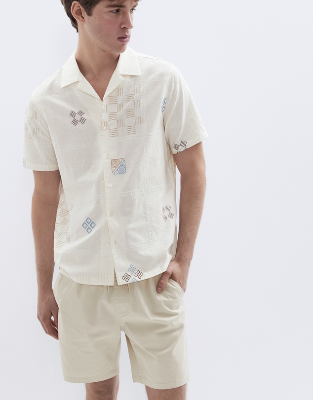 UNISON - Patchwork Embroidery Regular Fit Shirt