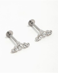 Lovisa - Surgical Steel Diamante Crawler Flat Back Earrings