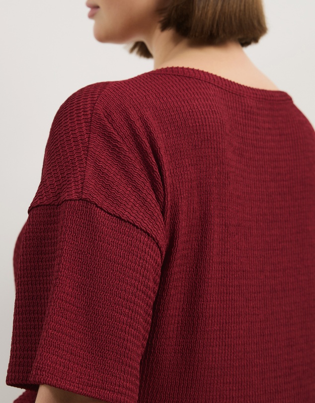 Atmos&Here Curvy - Monica Textured Tie T-Shirt