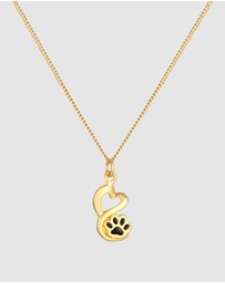 Elli Jewelry - Necklace Paw Love 925 Sterling Silver Gold-Plated