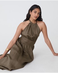 Forcast - Miami Gathered Neck Hemp Dress