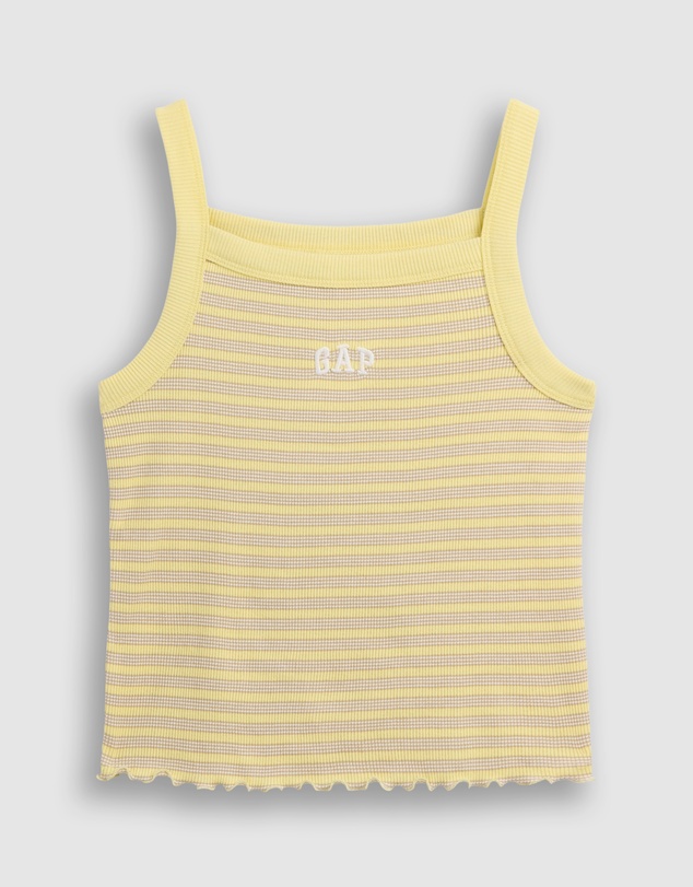 GAP - French Square Neck Ribbed Logo Tank - Teens
