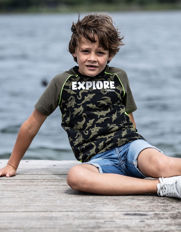 TYGO&vito - Organic Raglan Crocodile Explore Tee - Kids-Teens