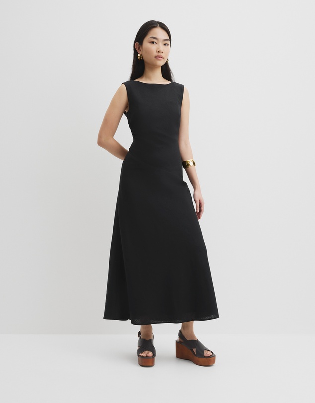knee length dresses for ladies Second-Hand Country Road Linen Silk High Low Midi Dress Size 6 – SwapUp main image 1