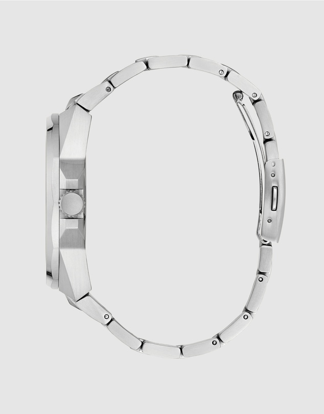 GUESS - Silver-Tone Multi-function 46mm Black Dial Men's Watch
