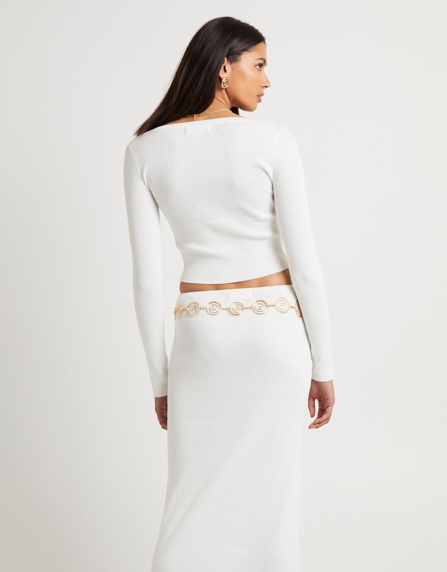 Subtitled - Kelse Knitted Long Sleeve Button Top