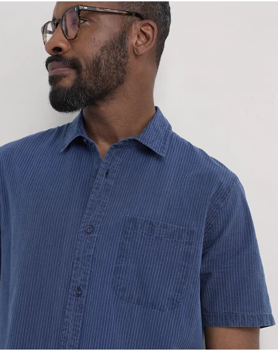 Seasalt - Seasalt Cornwall Blue Ayre Short Sleeve Shirt