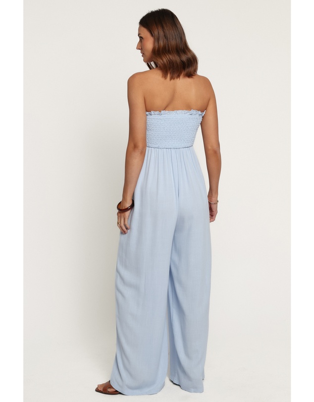 Petal & Pup - Indie Wide Leg Smocked Jumpsuit - Light Blue