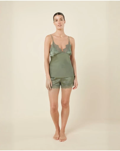 Gingerlilly - Heather Silky Satin Cami and Short Set