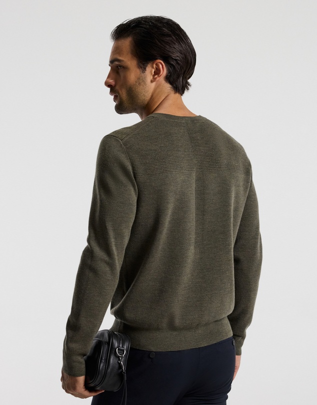 Calibre - Merino Wool Crew Neck Sweater Khaki