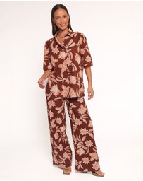 Petal & Pup - Samira Wide Leg Pant - Orange Floral