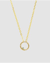 Georgini - Georgini Opal Glow Blue Created Opal Circle Gold Pendant
