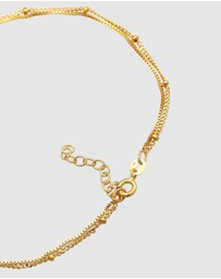 Elli Jewelry - Anklet Layer look ball links in 925 sterling silver gold plated
