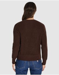 GUESS - GUESS JEANS Long Sleeve Crew Neck Mini Triangle Sweater