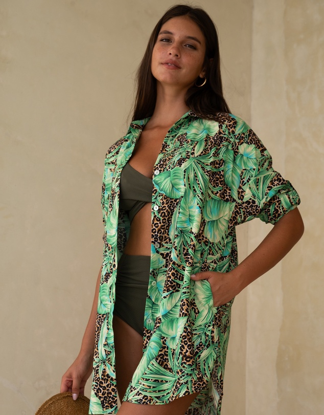 Nip Tuck Swim - Exotic Eden Bronte Button Through Beach Shirt