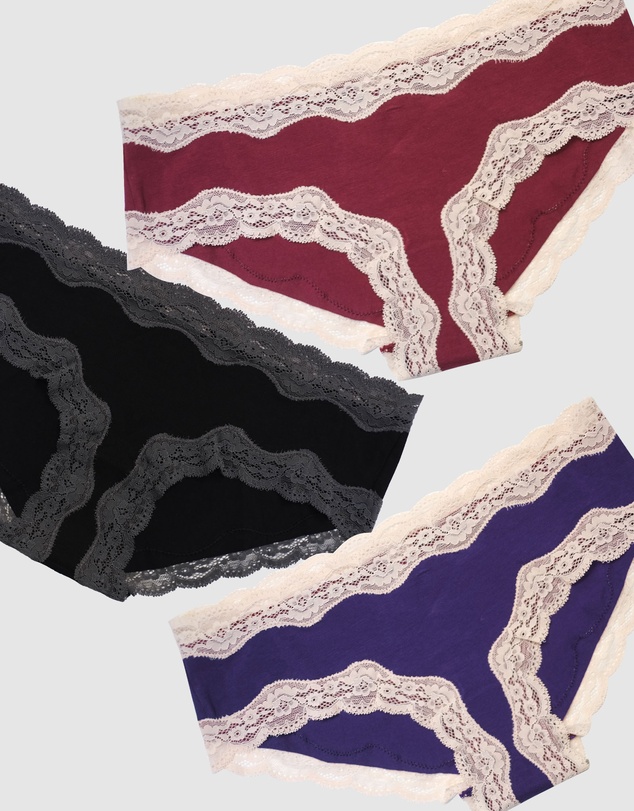 B Free Intimate Apparel - Cotton Low Rise Hipster Brief - 3 Pack