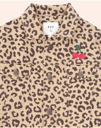 Huxbaby - Very Cherry Leopard Print Denim Jacket - Babies