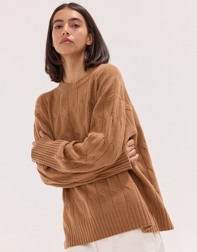 Cloth & Co. - The Cable Knit Jumper Sandalwood
