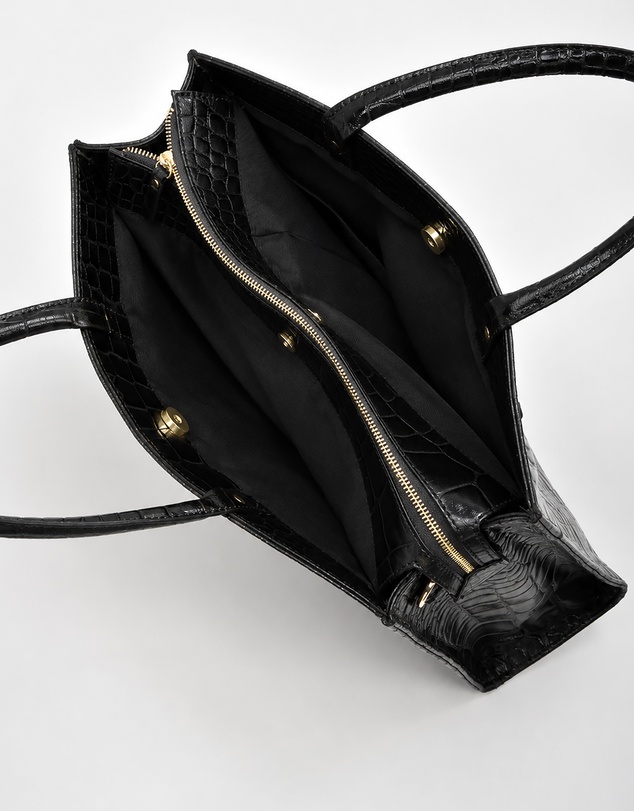 Cobb & Co - Toorak Leather Croc Business Bag Tote