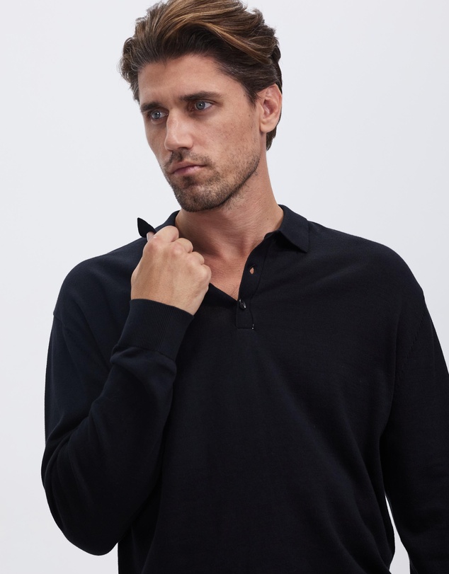 Assembly Label - Oscar Long Sleeve Knit Polo