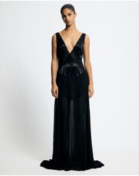 Lover - Priya Deep V Contrast Maxi Dress