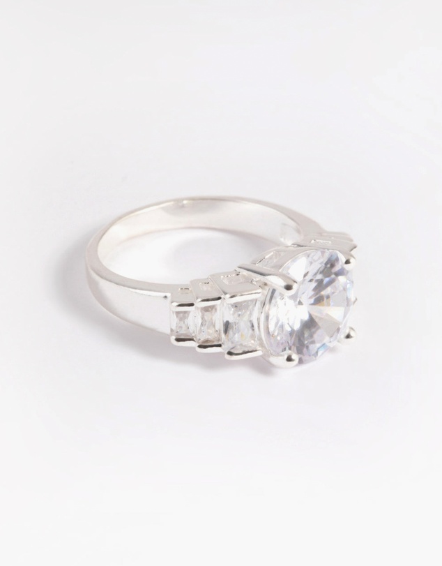Lovisa - Silver Plated Cubic Zirconia Solitaire Ring