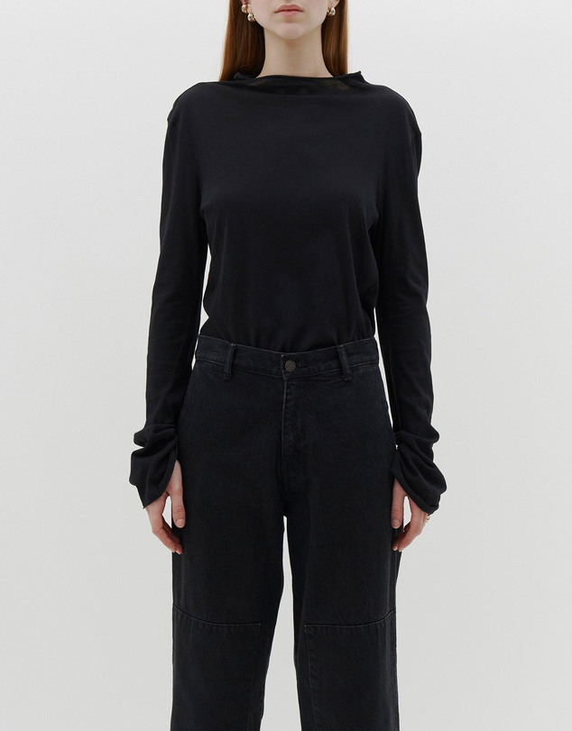 Bassike - regular raised neck long sleeve t.shirt