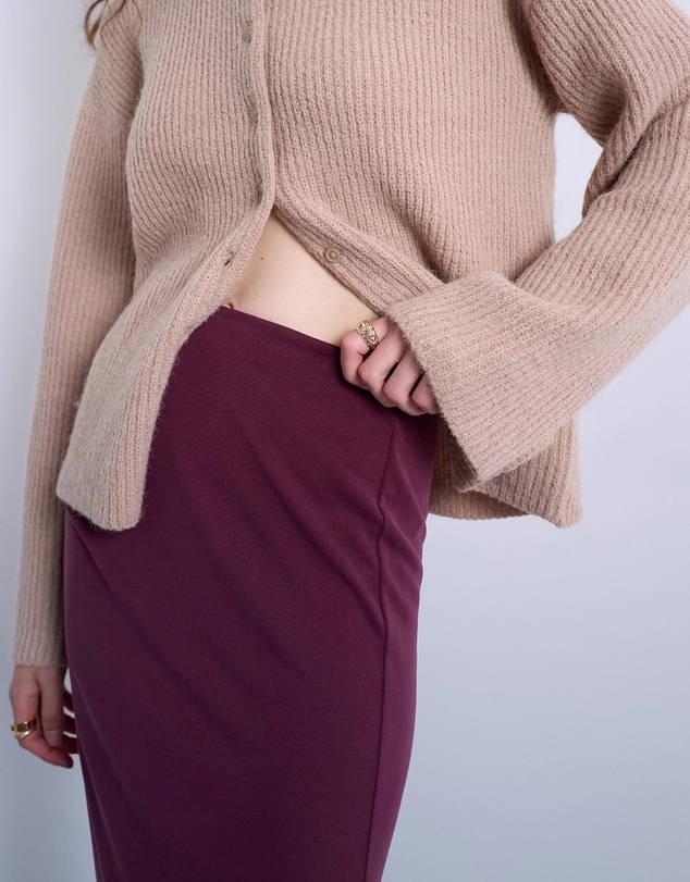 TOPSHOP - Curpo Ruched Maxi Skirt With Hitch Side Detail