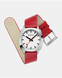 Mondaine - Mondaine Official Swiss Railways Petite Cushion Vegan Leather Watch